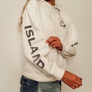Brandy Melville white hoodie monkey island